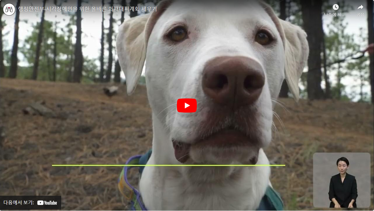 행정안전부-시각장애인을 위한 올바른 화재대피계획 세우기 썸네일